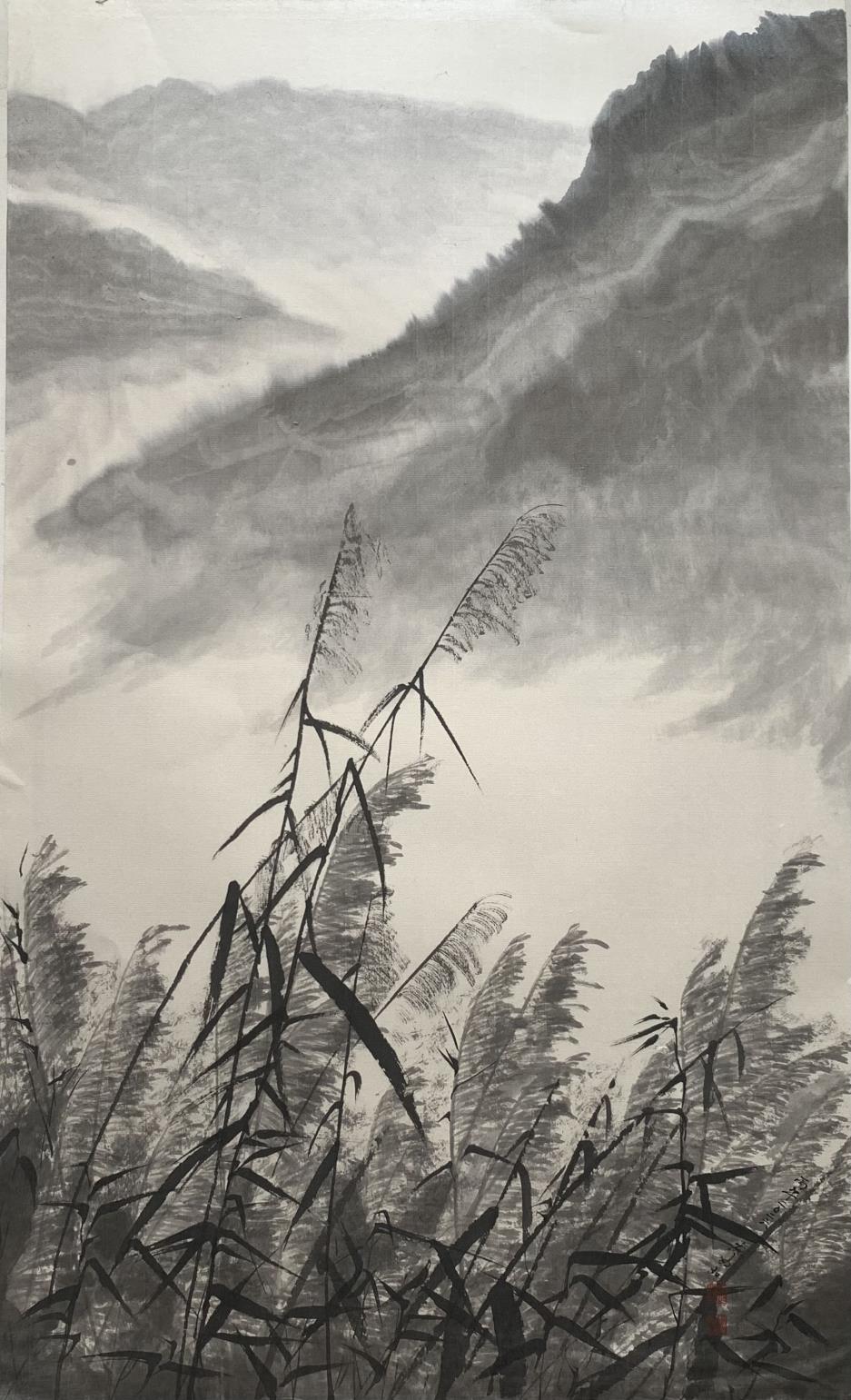 墨萃履蹤-魏妙如水墨個展作品_芒花