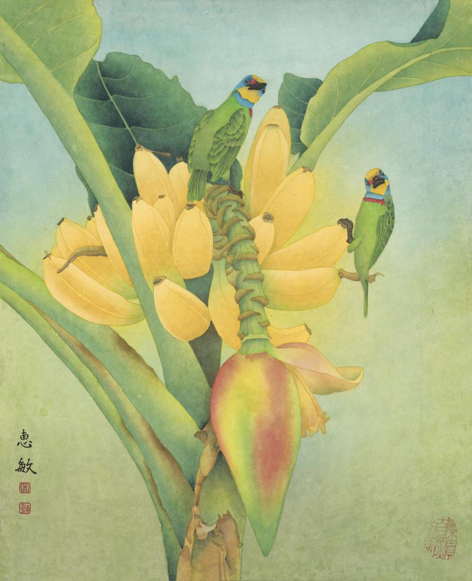 香蕉成熟的時候有鳥兒過來