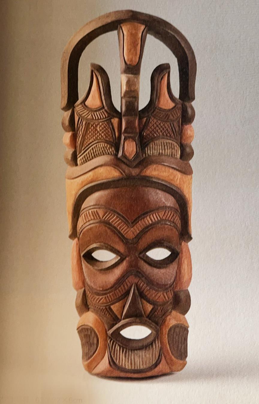 作品名稱:祭祀(木雕面具)  作者:佚名