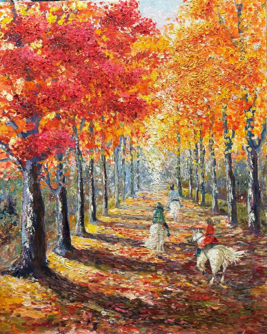 色藝同行-六藝油畫聯展作品-蒲琡絢《秋光馳影》