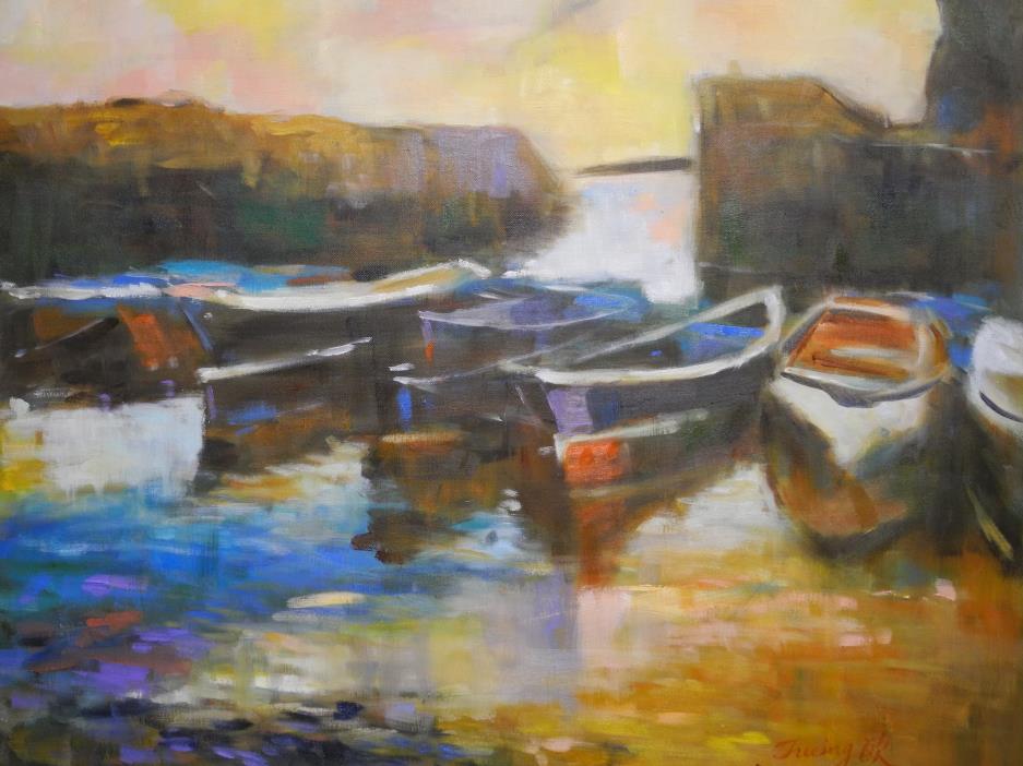 斑斕—歐萃瑩西畫展作品《秋季港灣》