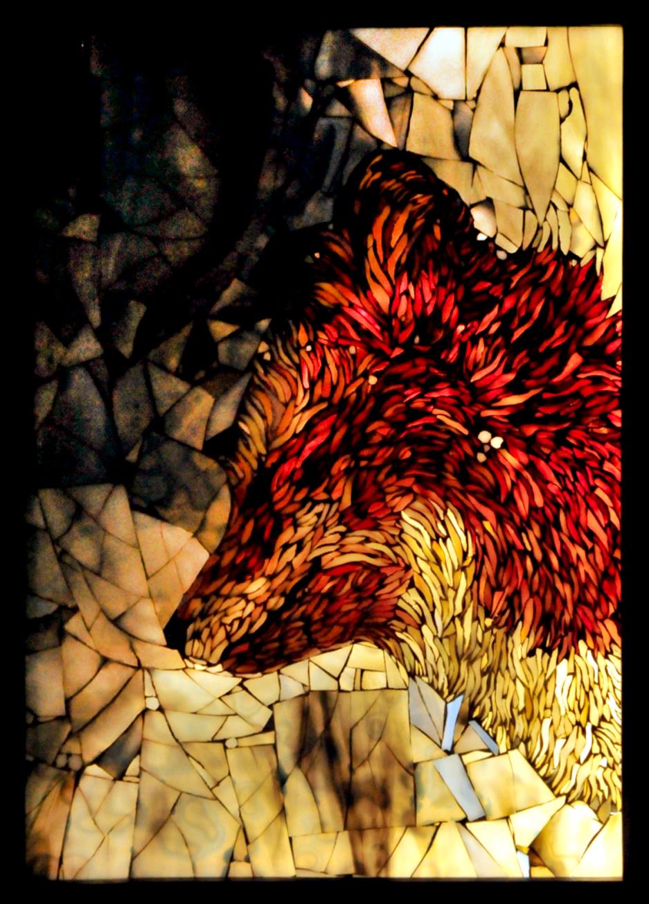 迷璃－玻璃嵌畫聯展：「屯藝學堂-玻璃嵌畫班」師生聯展－狼