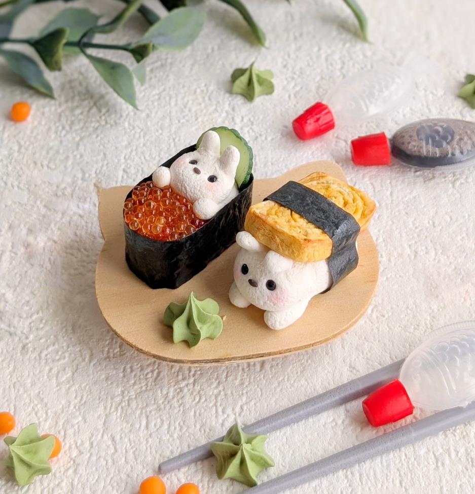 玉子燒&鮭魚卵可愛的磁鐵兩件組，歡迎一起動手DIY