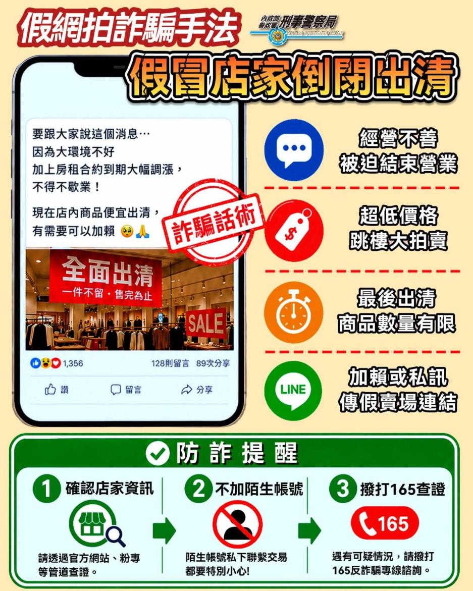 假網拍詐騙手法-假冒店家倒閉出清