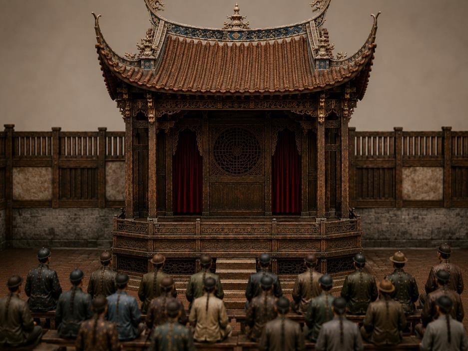 從屯區開始的奇幻旅程-2026科技跨藝特展，作品-戲開演前大埕。