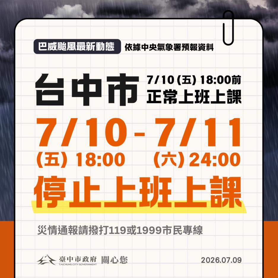 【巴威颱風快訊】請大家做好防颱準備
